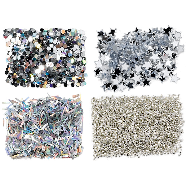 Mini flitter k�szlet k�m�kre - argent