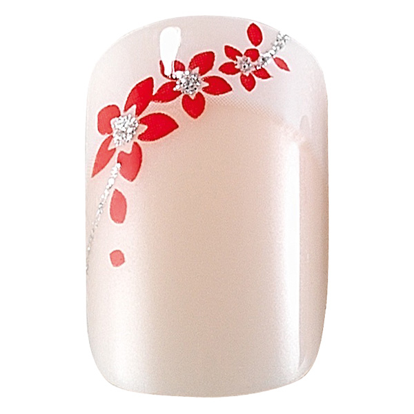M�k�r�m 24 k�szlet Idyllic Nails - red flowers