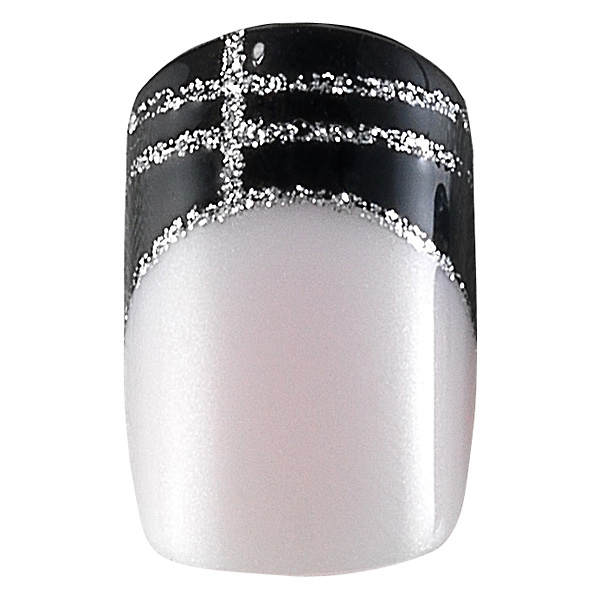M�k�r�m 24 k�szlet Idyllic Nails - black & silver